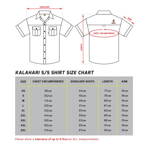 BOERBOEL MENS KALAHARI S/S SHIRT BOERBOEL MENS KALAHARI S/S SHIRT